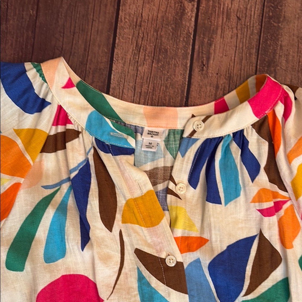Tabitha Brown for Target Beach Cover, Shirt Dress, Tunic Sz M - Picture 4 of 7